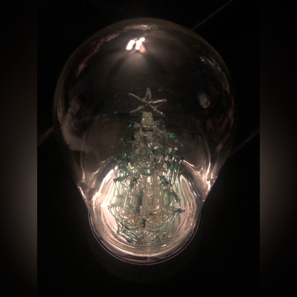 Beautiful Vintage Spun Glass Spinning Christmas Tree Under Dome Wind Up Musical - Picture 3 of 11